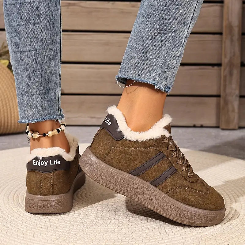 Comfortable Cotton Sneakers with Warm Lining
