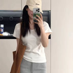 Women's Cotton U-Neck Short Sleeve T-Shirt