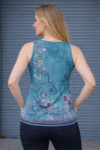 Women's Floral Blouse with Button Details