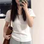 Women's Cotton U-Neck Short Sleeve T-Shirt