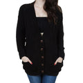 Women's Chunky Knit Cardigan with Button Details and Patch Pockets