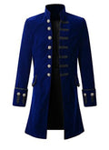 Women's Elegant Velvet Coat with Decorative Buttons