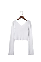 Women's Elegant Cropped Pullover with Deep Neckline and Figure-Hugging Skirt