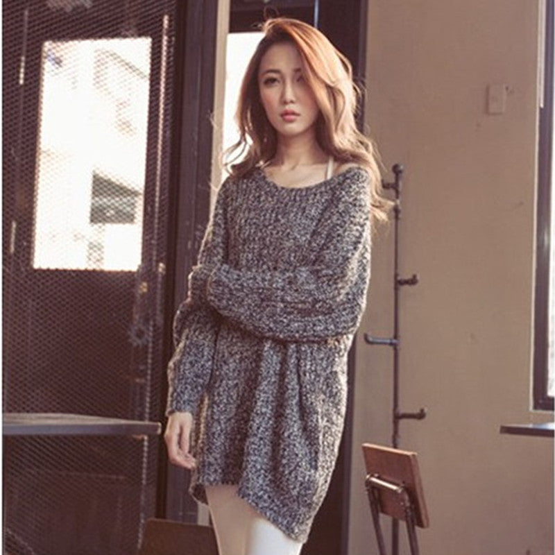 Women's Chunky Knit Sweater with Wide Sleeves