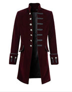 Women's Elegant Velvet Coat with Decorative Buttons