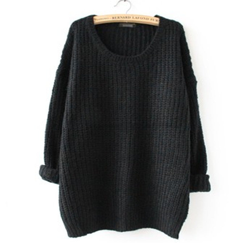Women's Chunky Knit Sweater with Wide Sleeves