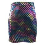 Women's Mini Skirt with Iridescent Scale Pattern