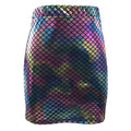 Women's Mini Skirt with Iridescent Scale Pattern