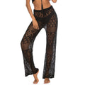 Women's Wide-Leg Crochet Beach Pants with Openwork Design