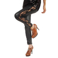 Women's Elegant Leggings with Floral Lace Accents