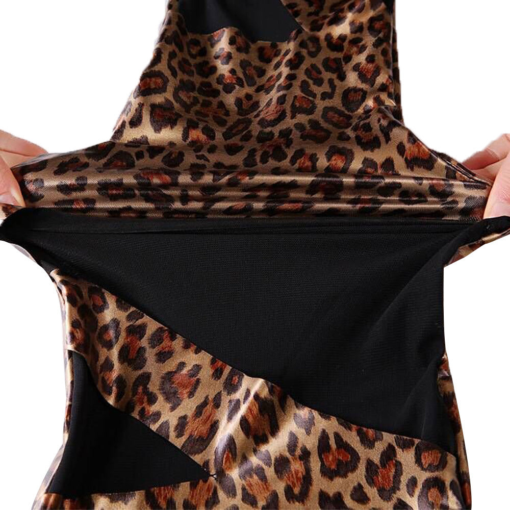 Women's Advanced Leggings with Animal Print and Sheer Panels