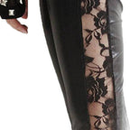Women's Elegant Leggings with Floral Lace Accents