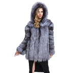 Women's Fluffy Faux Fur Wrap with Hood
