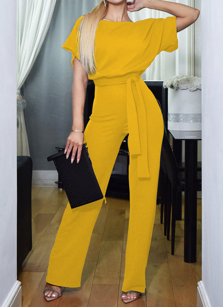 Women's Casual Two-Piece Set with Elegant Waist Belt
