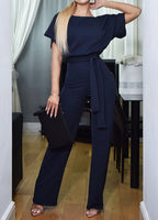 Women's Casual Two-Piece Set with Elegant Waist Belt