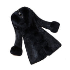 Women's Elegant Faux Fur Coat with Luxurious Collar