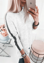 Elegant Women's Knit Sweater with Modern Stripe Pattern and Casual Cut