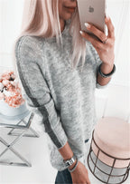 Elegant Women's Knit Sweater with Modern Stripe Pattern and Casual Cut