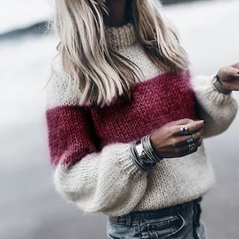 Women's Cozy Knit Sweater with Modern Openwork Pattern