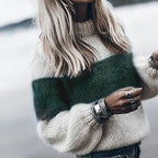 Women's Cozy Knit Sweater with Modern Openwork Pattern