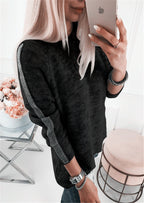 Elegant Women's Knit Sweater with Modern Stripe Pattern and Casual Cut