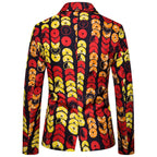 Women's Blazer with Bold Pattern Print and Fitted Cut