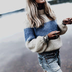 Women's Cozy Knit Sweater with Modern Openwork Pattern