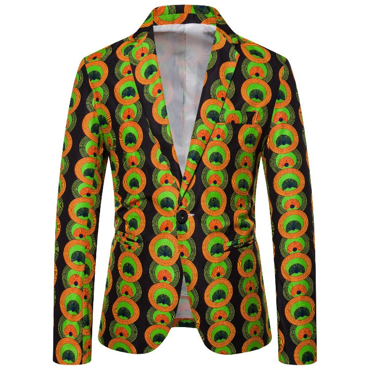 Women's Blazer with African Pattern and Tailored Fit