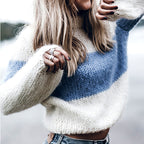 Women's Cozy Knit Sweater with Modern Openwork Pattern