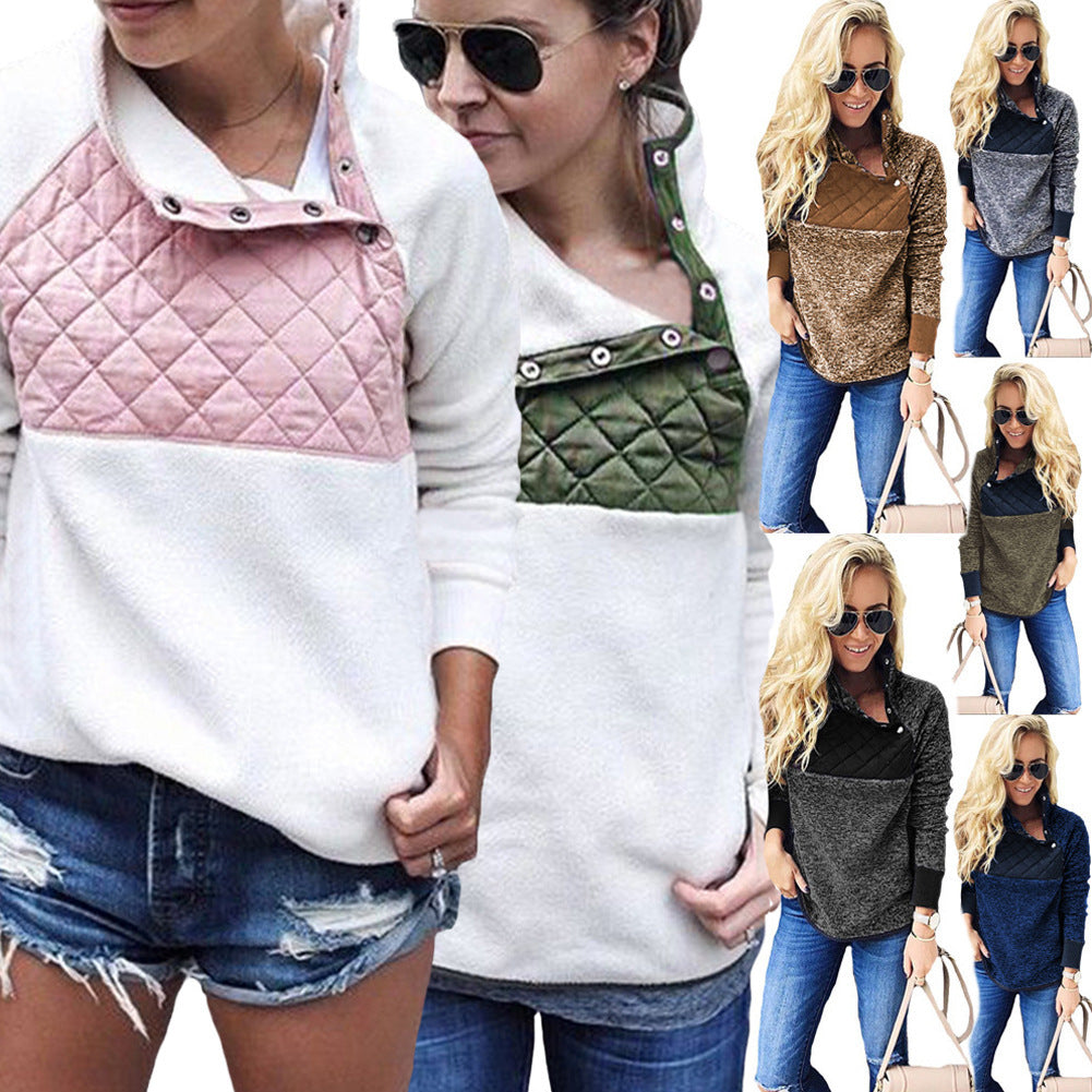 Women's Comfortable Hoodie with Stand-Up Collar
