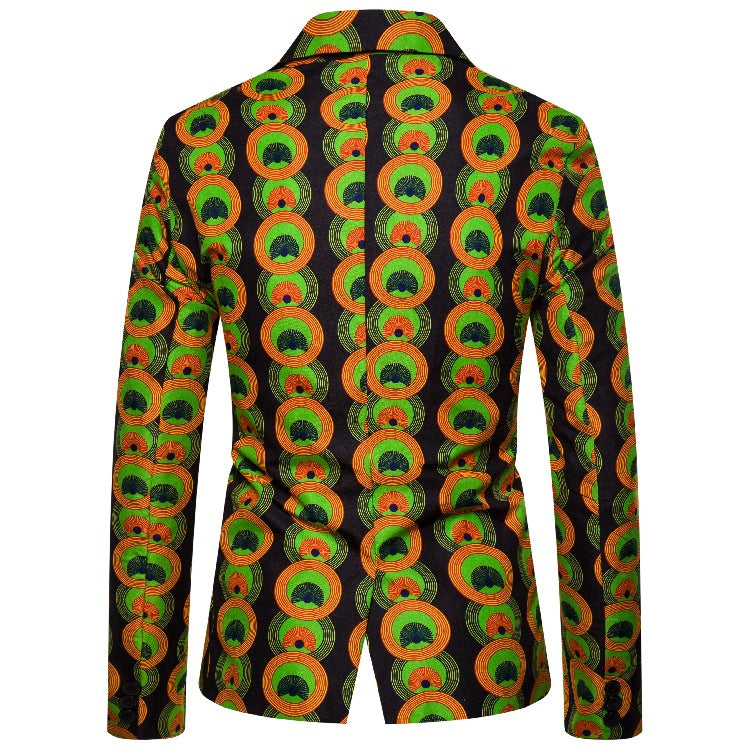 Women's Blazer with African Pattern and Tailored Fit