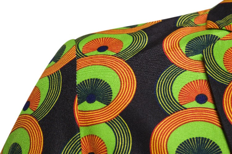 Women's Blazer with African Pattern and Tailored Fit