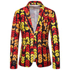 Women's Blazer with Bold Pattern Print and Fitted Cut