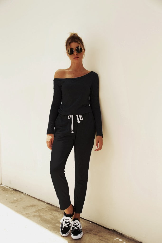 Women's Casual One-Shoulder Jumpsuit with Elastic Waist