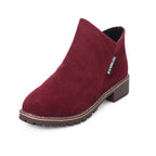 Women's Soft Suede Ankle Boots with Stable Block Heel