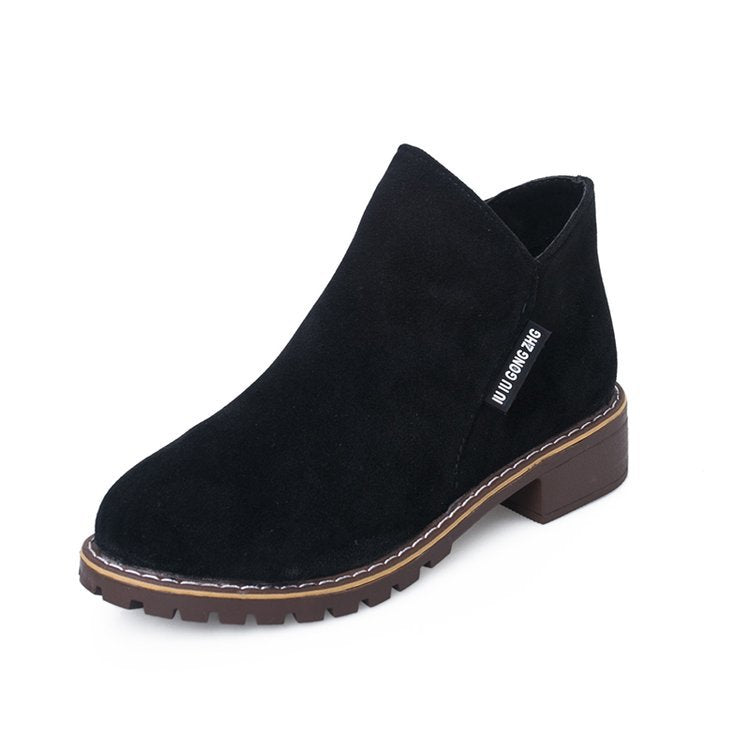 Women's Soft Suede Ankle Boots with Stable Block Heel