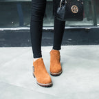 Women's Soft Suede Ankle Boots with Stable Block Heel