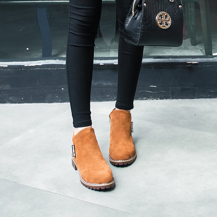 Women's Soft Suede Ankle Boots with Stable Block Heel