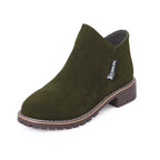 Women's Soft Suede Ankle Boots with Stable Block Heel