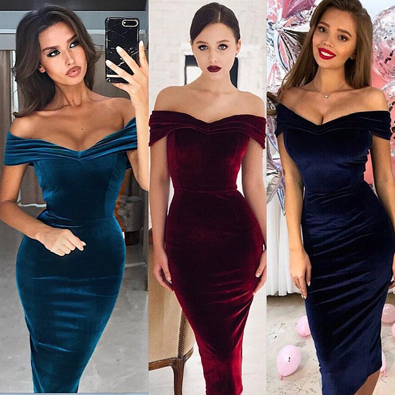 Off-Shoulder Evening Dress