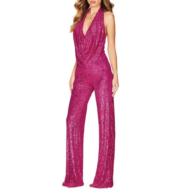 Elegant Women's Glitter Jumpsuit