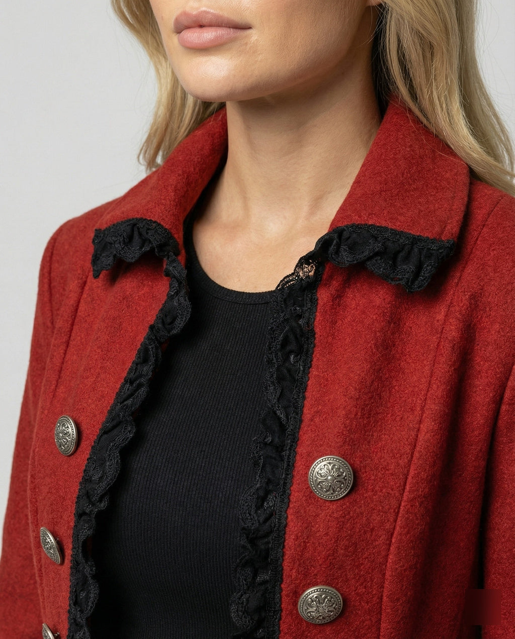 Women's Historical Hooded Coat with Elegant Ruffles