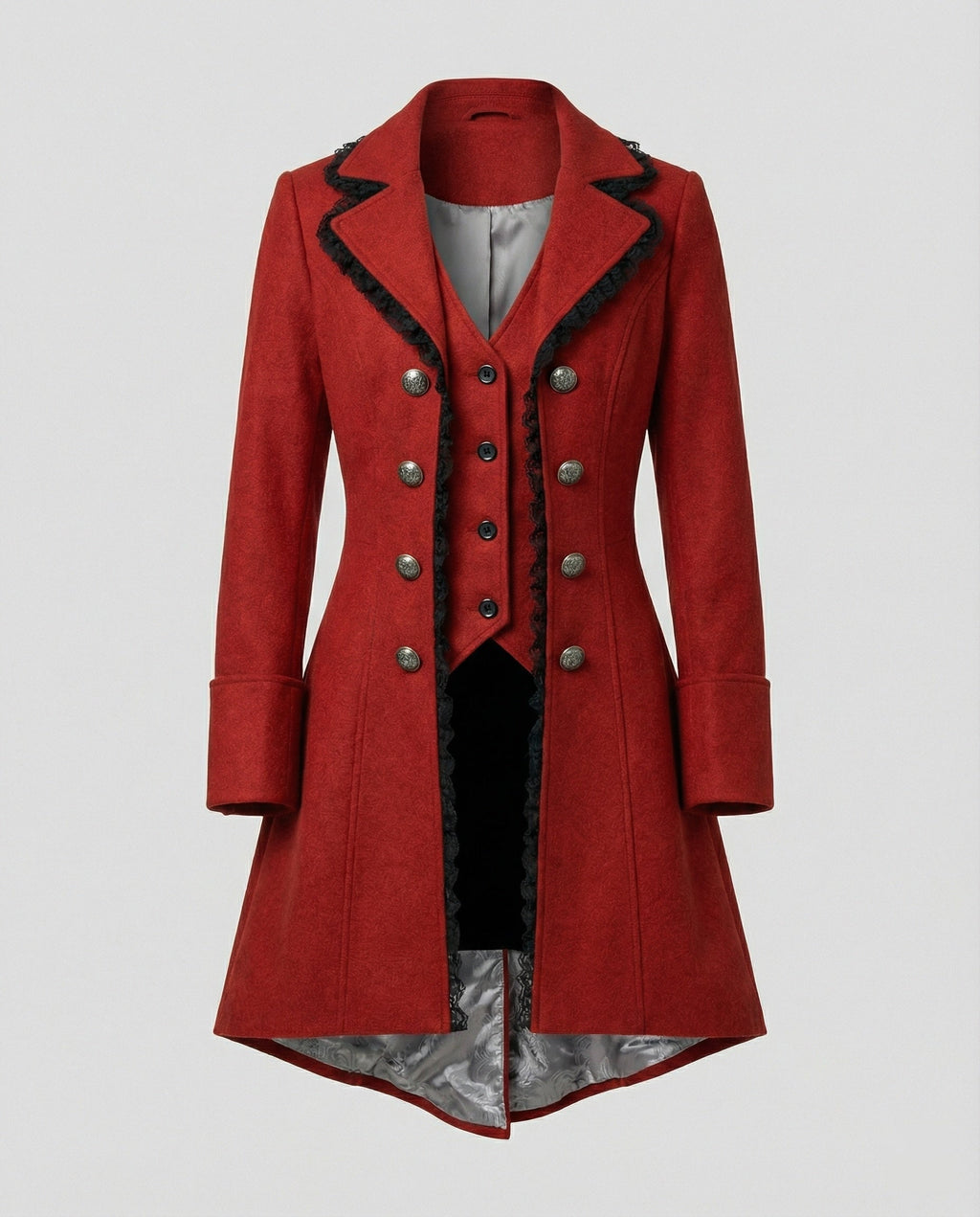 Women's Historical Hooded Coat with Elegant Ruffles