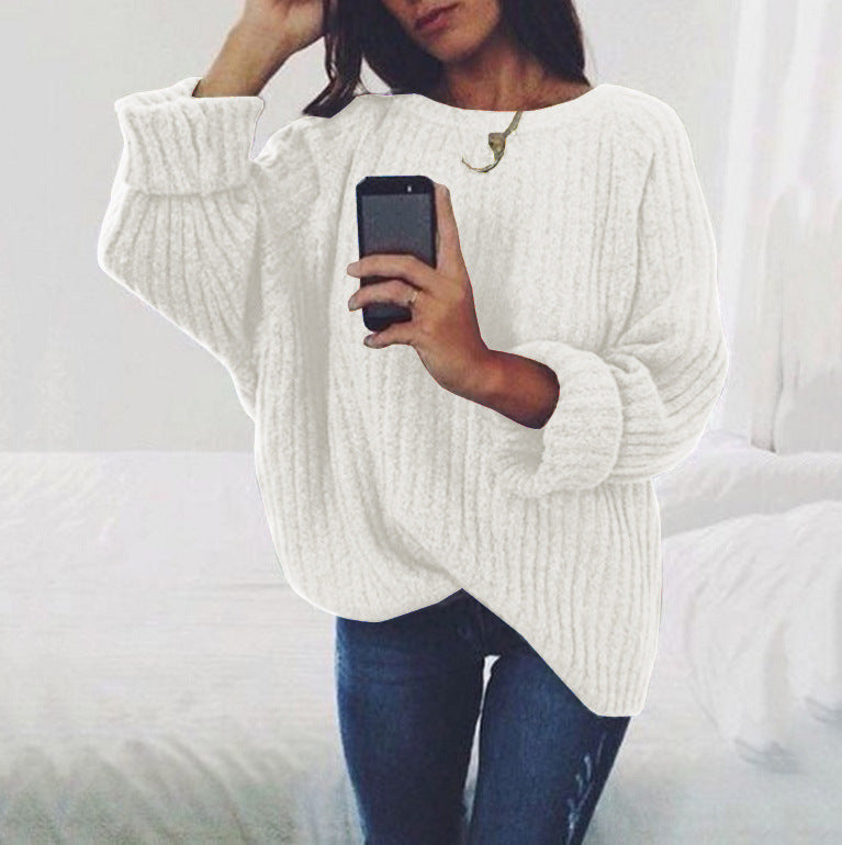 Women's Chunky Knit Sweater with Casual Fit and Fashionable Ribbed Pattern