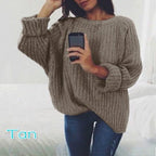 Women's Chunky Knit Sweater with Casual Fit and Wide Sleeves