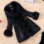 Women's Elegant Faux Fur Coat with Luxurious Collar