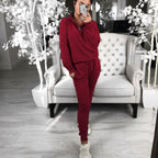 Women's Leisure Suit with Zipper and Elastic Waistband