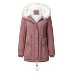 Fashionable Winter Parka with Detachable Faux Fur Collar and Adjustable Waist