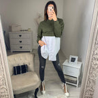 Women's Cropped Hoodie with Blouse Detail