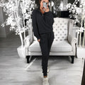 Women's Leisure Suit with Zipper and Elastic Waistband